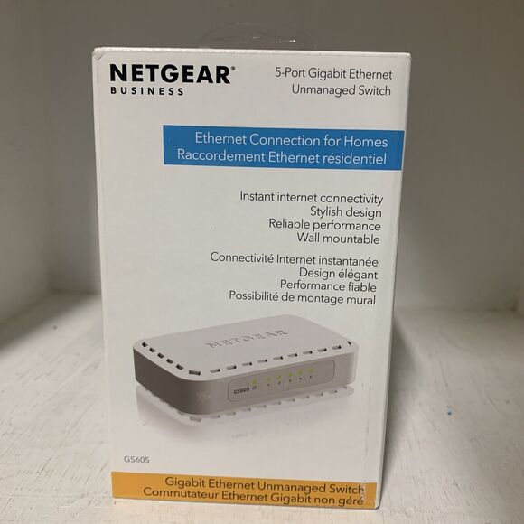 NETGEAR GS605NA 5-Port Gigabit Ethernet Unmanaged Switch - Picture 1 of 8